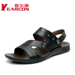YEARCON/er Kang summer men's shoes men's suede leather Sandals leather shoes everyday casual peep-toe