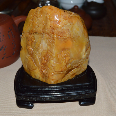 昌化田黄石-----松下博弈图