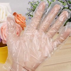 全新料厨房餐饮食品级一次性pe薄膜塑料美容家务医用手套透明加厚