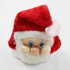 圣诞节服装帽子 儿童成人高档金丝绒圣诞帽长毛绒圣诞老人脸帽子