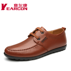 Erkang authentic 2015 spring new fashion men's shoes leather tie shoes comfortable leather casual shoes