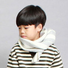 预定韩国童装2016男女童冬款休闲百搭围巾儿童加绒条纹围脖