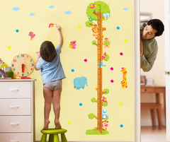 卡通儿童房间装饰贴纸画 宝宝卧室幼儿园自粘可移除量身高尺墙贴