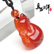 Medallion pendant necklace natural red agate Crystal Fox Crystal pendant pendants for men and women natural agate