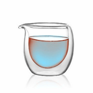 耐热玻璃水杯双层公道杯加厚茶海台湾公杯分茶器过滤茶漏茶道配件