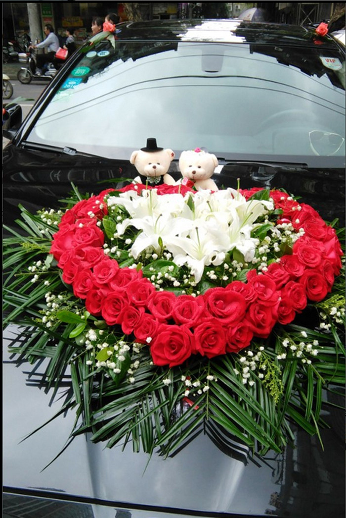 车头婚车鲜花布置成都成都市市内上门装饰设计婚车鲜花