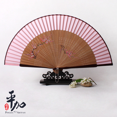 平加扇艺 丝绸手绘折扇中国风女扇子出国礼品扇工艺扇日用扇竹扇