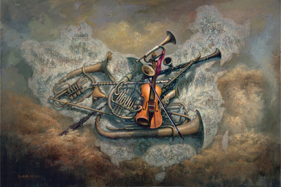 北京油画学会理事 孙童明 黄河大合唱 布面油画