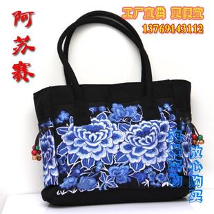 gucci刺繡牡丹雙肩包 原創新款民族風復古雙面刺繡花女牡丹手提單肩新款包帆佈秋冬潮包 gucci