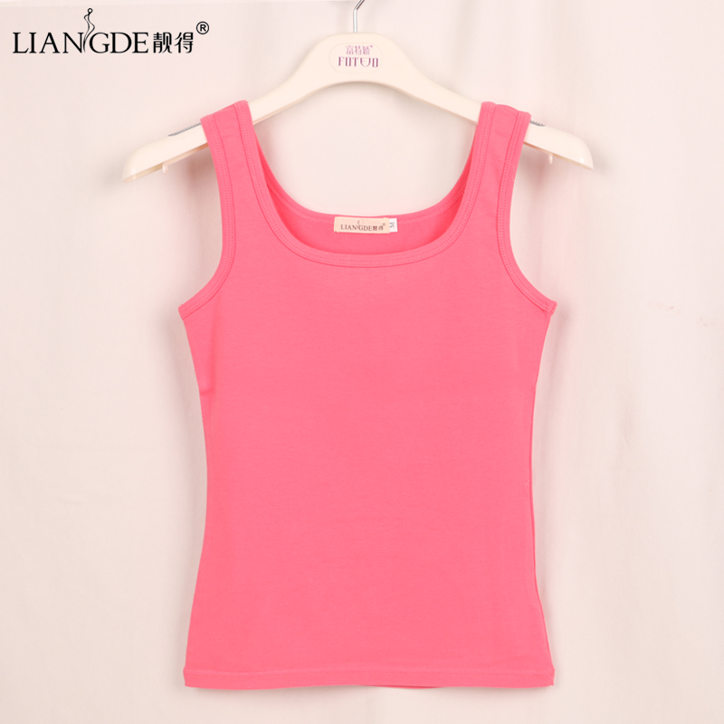 纯棉白色打底吊带背心女夏季外穿大码胖MM修