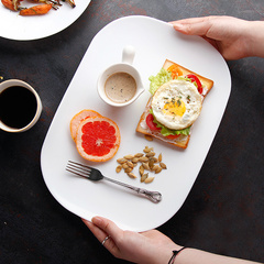 INMIND HOUSE早餐盘牛排盘 欧式钢化玻璃盘子 创意西餐盘水果盘