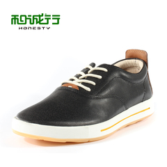 He Chenghang and the new spring/summer 2015 first layer leather Korean men casual shoes with round head tide 0800142