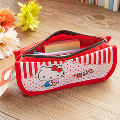 KT猫笔袋女简约大容量日韩国创意帆布学生文具盒铅笔盒可爱时尚