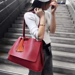 女包手提包2016新款韩版流苏时尚潮流纯色女士包包单肩大包手拎包