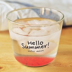 原品生活 耐热玻璃杯 西瓜柠檬透明水杯创意居家杯子可爱果汁杯
