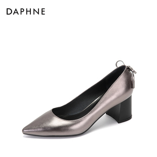 普拉達牛皮很硬 Daphne 達芙妮2020秋季新款時尚百搭真皮牛皮淺口 尖頭中跟女單鞋 普拉達牛皮手包