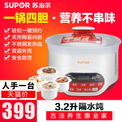 Supor/苏泊尔 DZ32YC1-45苏泊尔电炖锅白瓷一锅四胆预约煮粥煲汤