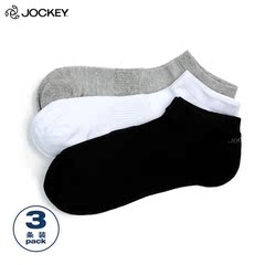 Jockey居可衣男士中筒商务袜棉舒适透气无缝螺纹设计运动袜3条装