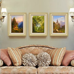 欧美风景现代客厅装饰画欧式餐厅沙发背景墙壁画房间有框三联挂画