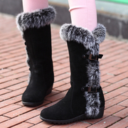 2015 autumn increase in high school with high boots platform boots rabbit fur frosted winter boots women''''''''s boots boots