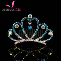 Jiang tiara Crown comb comb insert children of Korea Princess rhinestone comb bangs hairpin hair accessories