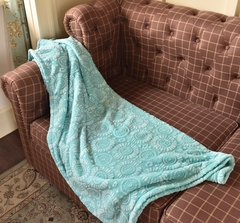 外贸毯子 小清新 烂花珊瑚绒毯盖毯垫毯沙发毯休闲毯子 超舒适