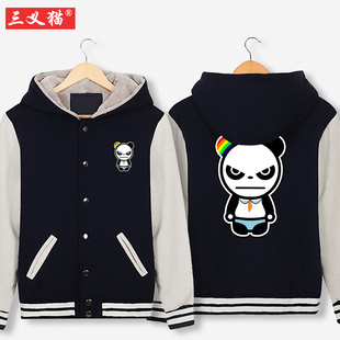 三义猫熊猫棒球服panda外套hello秋冬男女装卫衣情侣衣服潮