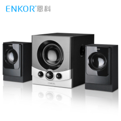 ENKOR E600多媒体电脑音箱木质2.1台式笔记本恩科音响低音炮