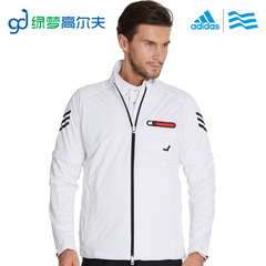 adidas阿迪达斯高尔夫服装golf男士外套 防风茄克 黑2016秋冬新款