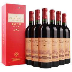 中粮红酒长城精品三星 包邮干红葡萄酒 特价蛇龙珠750ml*6