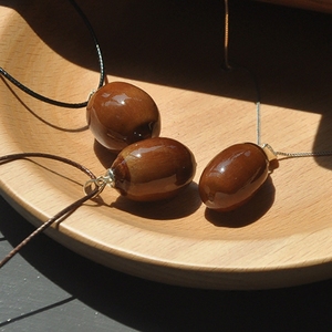 果拾原创手工橡子电镀白金吊坠百搭配饰干果项链文艺情侣饰品