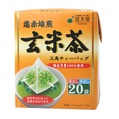 日本进口食品茶叶 国太楼Kunitaro远赤焙煎玄米茶三角包50g20袋入