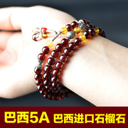 Thai imports of natural Crystal Thai silver beads amber bracelet Garnet female multi ring bracelet