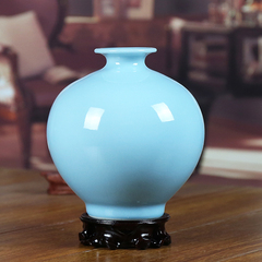 景德镇陶瓷器影青瓷颜色釉小插花瓶现代家居装饰品客厅简约摆件