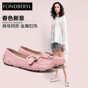 卡地亞fb2253 Fondberyl 菲伯麗爾2020春季新款羊皮圓頭低跟女鞋FB71111029 卡地亞白