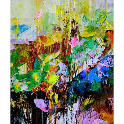 孙晓东 《彩荷》 布面油画