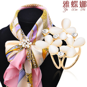 Ya na corsage simple scarves women shawls buckle Korea premium scarf buckle stewardess dual triple ring brooch