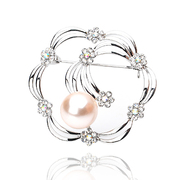 Ya-na Korean version of the high-end fashion female suit rhinestone Pearl brooch corsage brooch shawl chain accessories