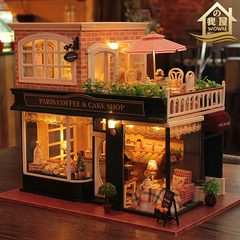 diy小屋 法国咖啡之旅 手工拼装玩具建筑模型别墅创意生日礼物女