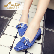 Al-autumn new 15 comfortable Joker Korean fashion square chunky heels shoes women