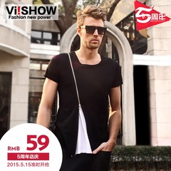 Viishow short sleeve t-European style solid color skinny style t trends summer styles zippers