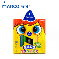 马可Marco12/24色儿童绘画油性软芯彩色铅笔三角杆1650