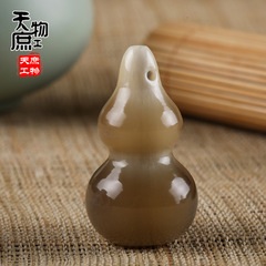 天然白水牛角葫芦 手工打磨抛光 角雕工艺品