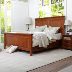 途蓝 实木床 美式床 红橡木原木床 美式乡村双人床 定制原木家具