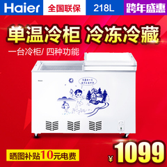 Haier/海尔 BC/BD-218SHT/218升家用单温冷柜 卧式大容量电冰柜