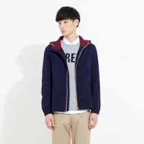 美特斯邦威2015秋装新款男洗水连帽梭织外套吊牌价299元