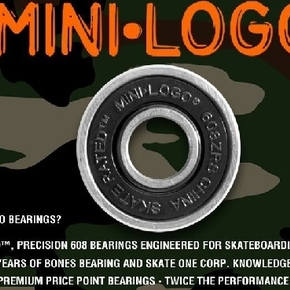 【木雪】minilogo滑板轴承美国power长板轴承买一套送一个备用