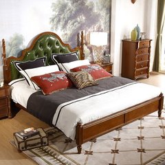 美式床实木床1.8米1.5m床储物高箱复古卧室家具小户型双人床7202
