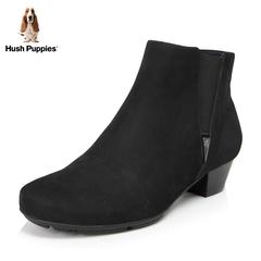 Hush Puppies/暇步士秋季专柜同款磨砂牛皮女皮靴HHW44CD5