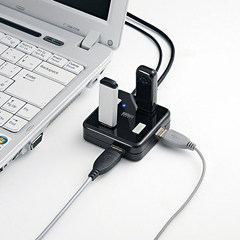 日本SANWA分线器USB集线器HUB250一托7大功率可接打印机移动硬盘